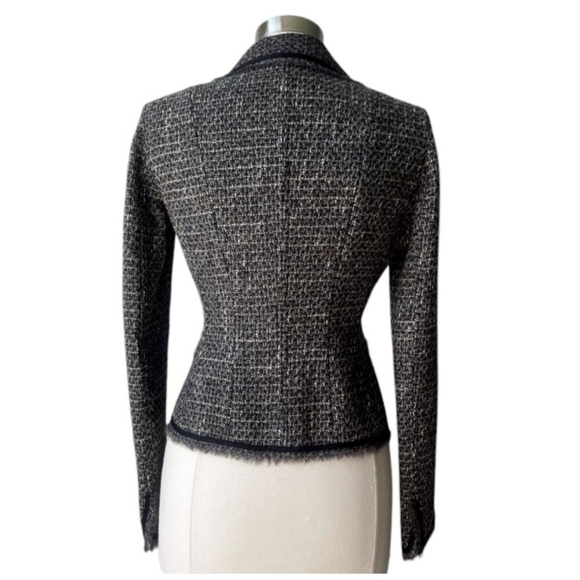 Bergdorf Goodman Grey Brown Silk Lined Wool Tweed High-end Blazer Size S - Picture 8 of 16